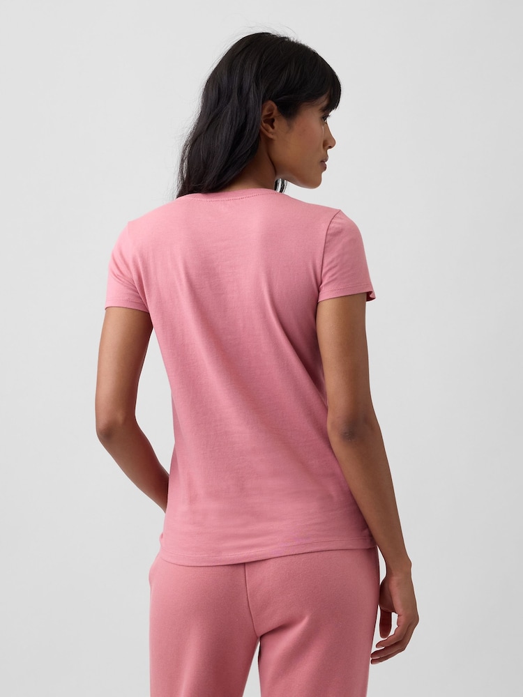 Gap Pink/Burgundy Logo Short Sleeve T-Shirt - Image 2 of 5 Gap Pink/Burgundy Logo Short Sleeve T-Shirt - Image 2 of 5