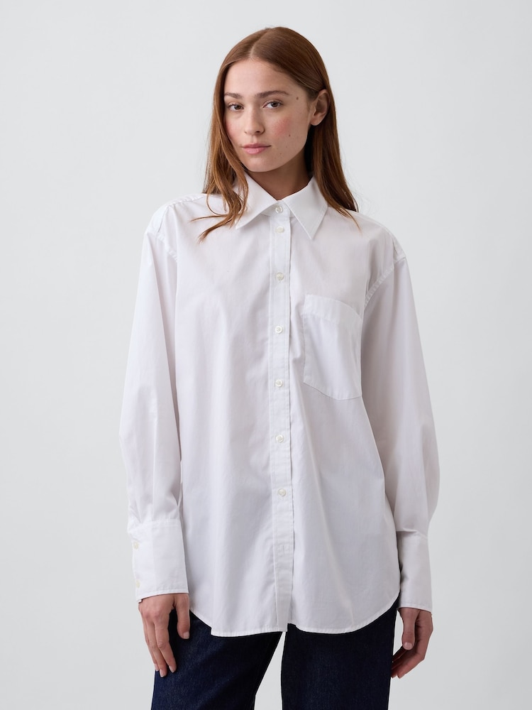 Blanco - Camisa grande de popelina de Gap - Imagen 1 de 4