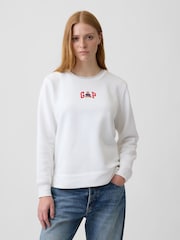 Gap White Brannan Bear Relaxed Logo Sweatshirt - Image 1 of 5