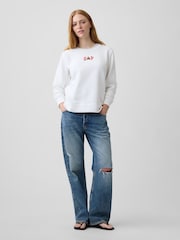 Gap White Brannan Bear Relaxed Logo Sweatshirt - Image 4 of 5