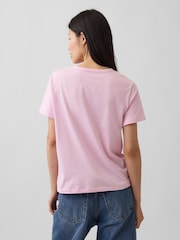 Rosa chiaro - T-shirt Gap in cotone vintage a maniche corte, morbida e confortevole. - Immagine 2 di 3