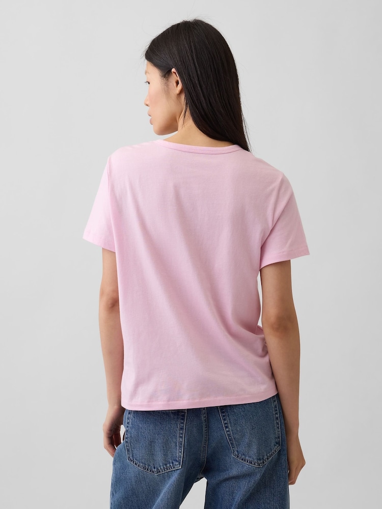 Rosa chiaro - T-shirt Gap in cotone vintage a maniche corte, morbida e confortevole. - Immagine 2 di 3 Rosa chiaro - T-shirt Gap in cotone vintage a maniche corte, morbida e confortevole. - Immagine 2 di 3