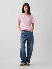 Rosa chiaro - T-shirt Gap in cotone vintage a maniche corte, morbida e confortevole. - Immagine 3 di 3