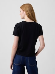 Schwarz - Gap Authentic Shrunken Logo T-Shirt - Bild 2 von 4