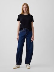 Schwarz - Gap Authentic Shrunken Logo T-Shirt - Bild 3 von 4