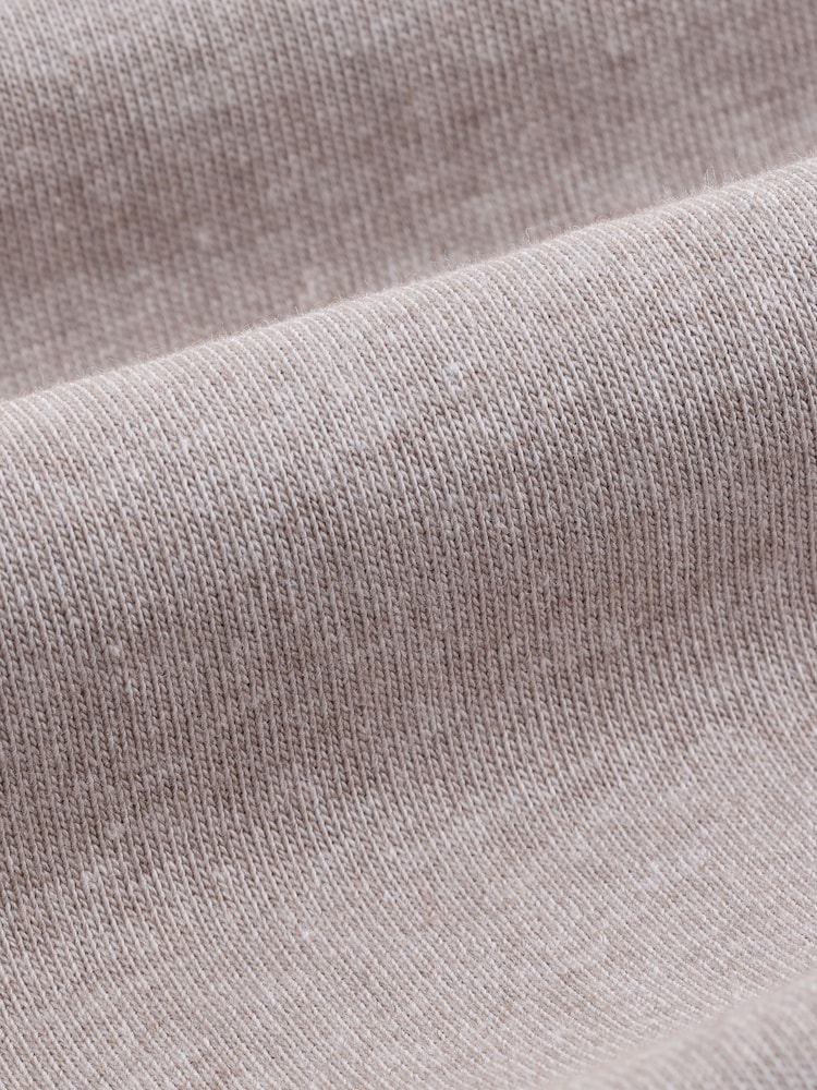 Neutral Marl Heavyweight Button Neck Polo Shirt - Image 9 of 9