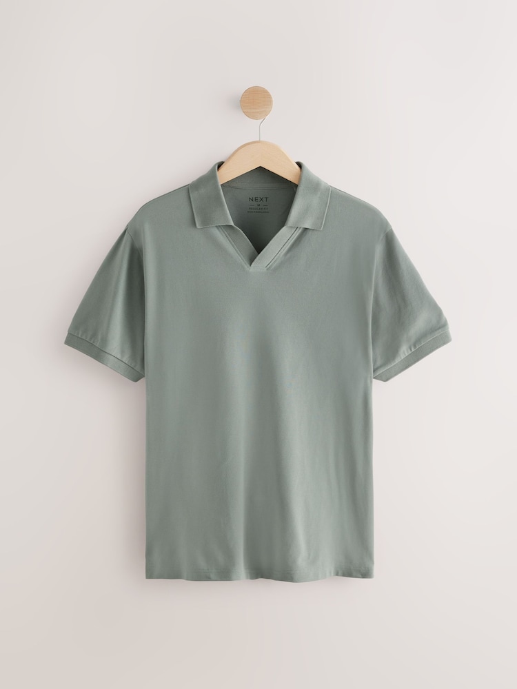 Gris foncé - Polo en piqué à col cubain Manches courtes - Image 7 of 9