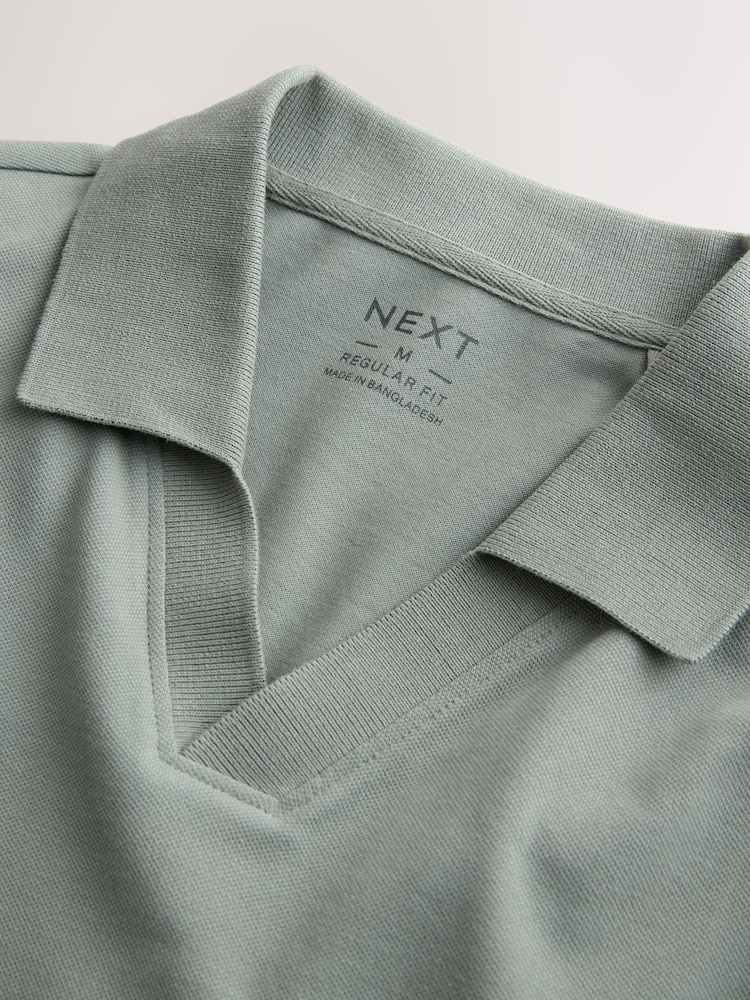 Dunkelgrau - Kurzärmeliges Pikee-Poloshirt mit kubanischem Kragen - Bild 9 von 9 Dunkelgrau - Kurzärmeliges Pikee-Poloshirt mit kubanischem Kragen - Bild 9 von 9