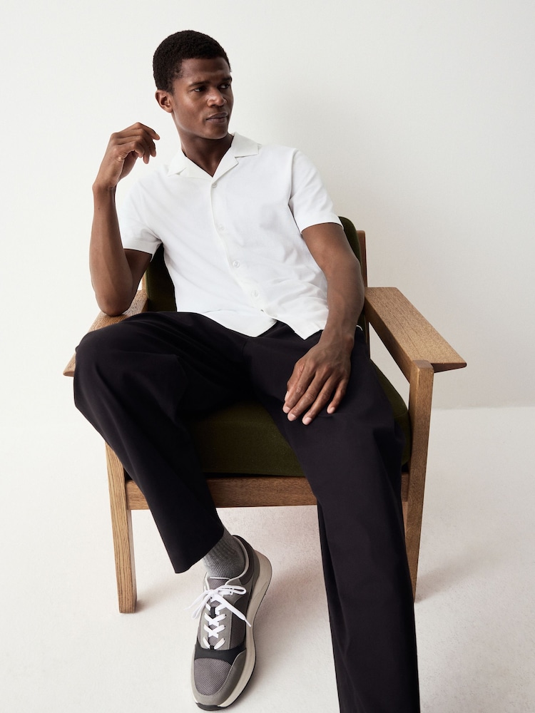 White Short Sleeve Pique Shirt - Image 2 of 8