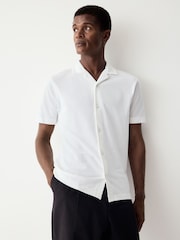 White Short Sleeve Pique Shirt - Image 3 of 8