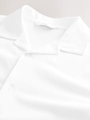 White Short Sleeve Pique Shirt - Image 7 of 8