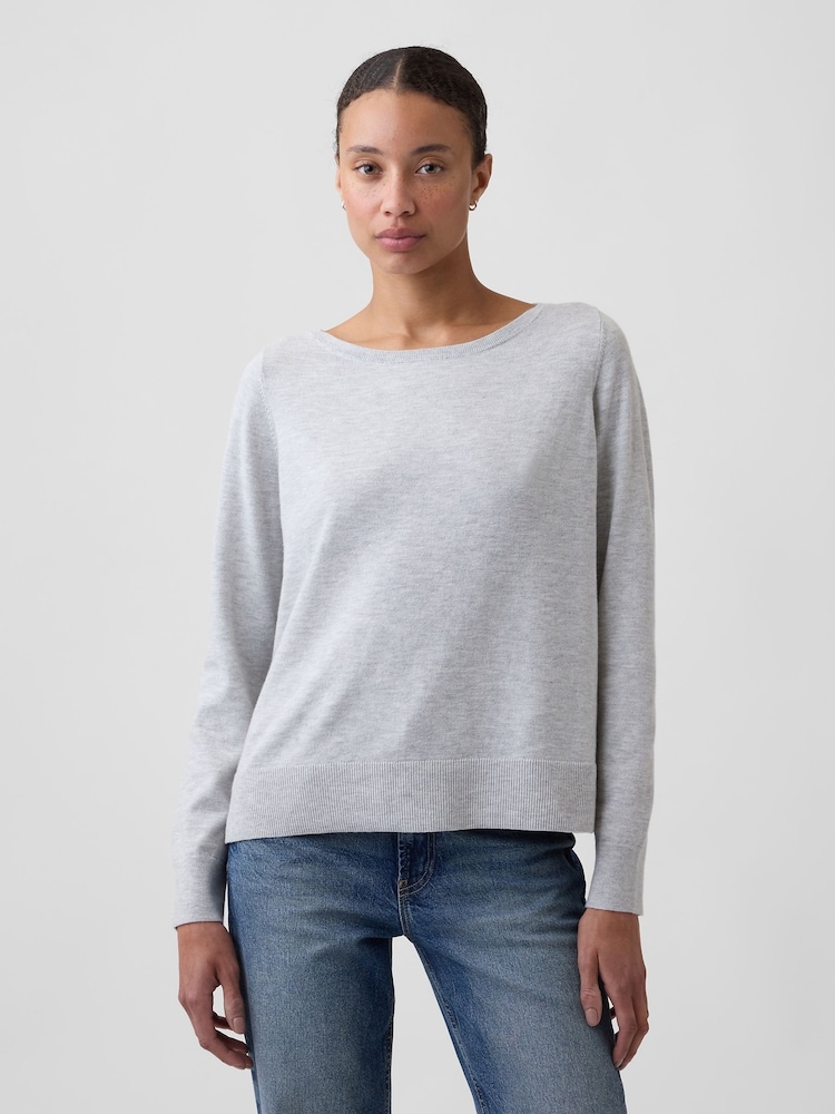 Gris - Gap Relaxed Jersey Boatneck Jumper - Imagen 1 de 5 Gris - Gap Relaxed Jersey Boatneck Jumper - Imagen 1 de 5