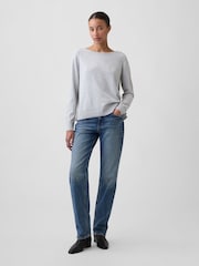 Gris - Gap Relaxed Jersey Boatneck Jumper - Imagen 3 de 5