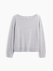 Gris - Gap Relaxed Jersey Boatneck Jumper - Imagen 4 de 5