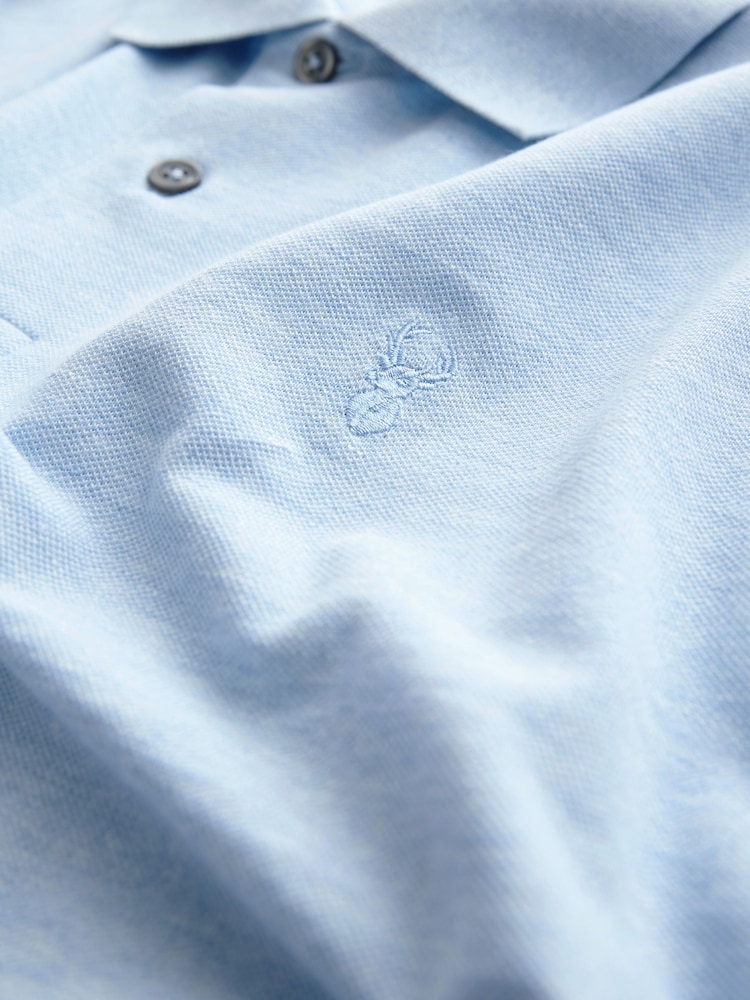 Marl bleu clair - Slim Fit (Slim Fit) - Polo Manches courtes Pique - Image 5 of 6