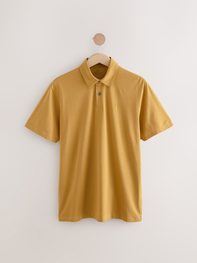Red/Yellow/Blue/Stone/Green Regular Fit Short Sleeve Jersey Polo Shirts 5 Pack - Image 2 of 15