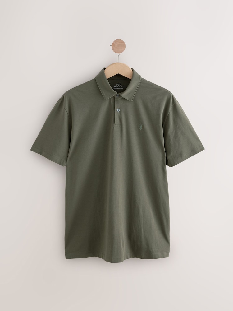 Rood/geel/blauw/kiezelkleurig/groen - Normale Pasvorm - Set van 5 jersey poloshirts met korte mouwen - Image 5 of 15