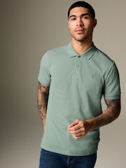 Helles Salbeigrün - Schmale Passform - Kurzärmliges Piqué-Poloshirt - Bild 4 von 7
