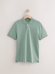 Helles Salbeigrün - Schmale Passform - Kurzärmliges Piqué-Poloshirt - Bild 5 von 7