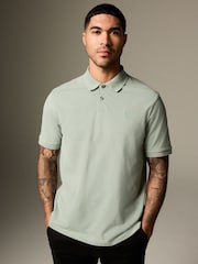 Light Sage Regular Fit Short Sleeve Pique Polo Shirt - Image 2 of 9