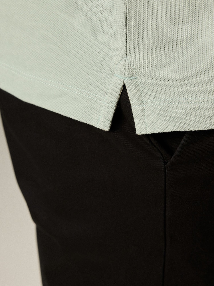 Light Sage Regular Fit Short Sleeve Pique Polo Shirt - Image 6 of 9