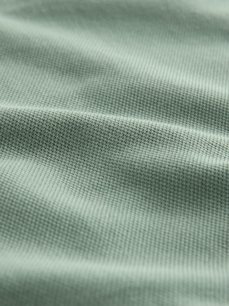 Light Sage Regular Fit Short Sleeve Pique Polo Shirt - Image 9 of 9