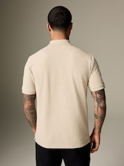 Neutral Marl Regular Fit Short Sleeve Pique Polo Shirt - Image 3 of 10