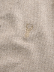 Neutral Marl Regular Fit Short Sleeve Pique Polo Shirt - Image 9 of 10