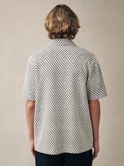 monochrome - Cuban Col Textured Jersey Manches courtes Chemises - Image 3 de 7
