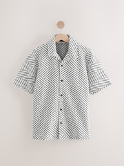 monochrome - Cuban Col Textured Jersey Manches courtes Chemises - Image 5 de 7