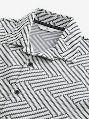 monochrome - Cuban Col Textured Jersey Manches courtes Chemises - Image 7 de 7