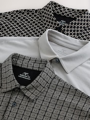 Mono Geo Print Regular Fit Short Sleeve Jersey Polo Shirts 3 Pack - Image 12 of 12