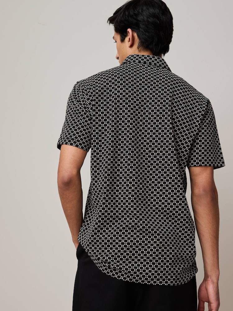 Mono Geo Print Regular Fit Short Sleeve Jersey Polo Shirts 3 Pack - Image 3 of 12