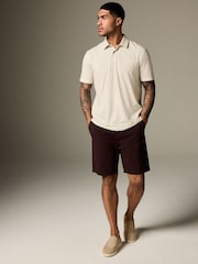 Ecru Geo Short Sleeve Print Polo Shirt - Image 2 of 8