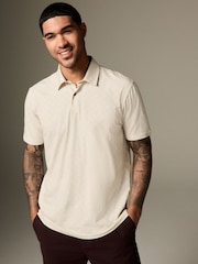 Ecru Geo Short Sleeve Print Polo Shirt - Image 4 of 8