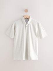 Ecru Geo Short Sleeve Print Polo Shirt - Image 6 of 8
