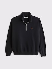 Abercrombie & Fitch Black Classic Quarter Zip Sweatshirt - Image 1 of 1