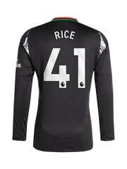 adidas Black Arsenal Away 2024-25 Long Sleeve Shirt With Rice 41 Printing - Image 2 of 3