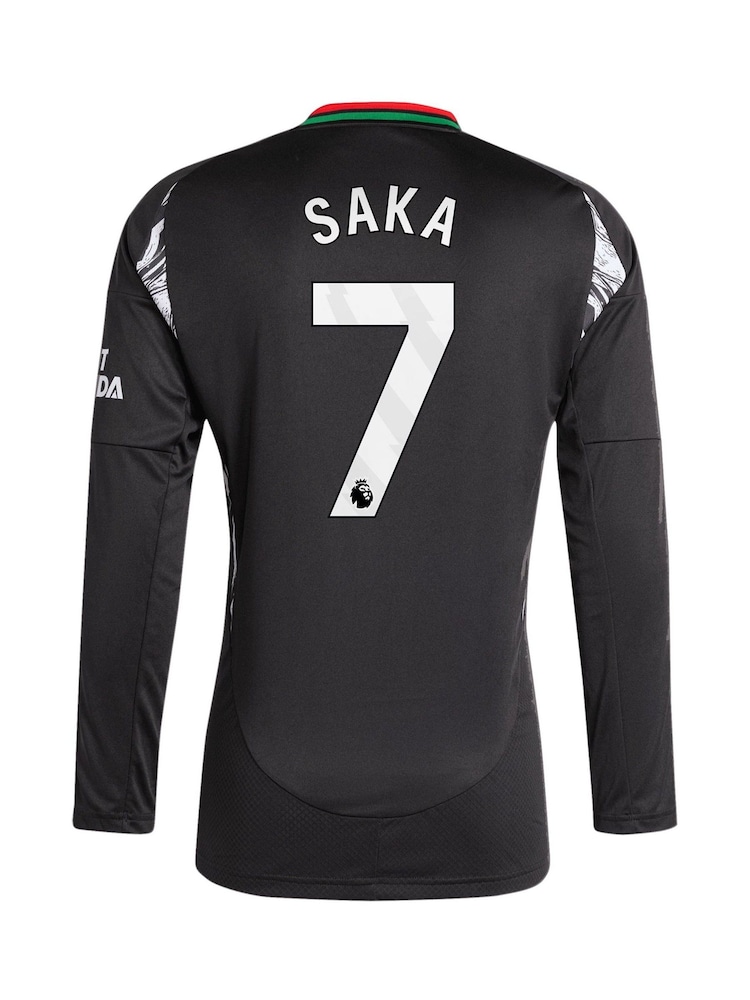 adidas Black Saka - 7 Arsenal Away 2024-25 Long Sleeve Football Shirts With Saka 7 Printing - Image 3 of 3