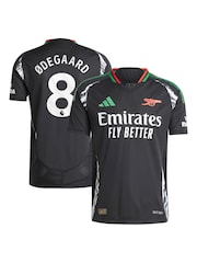 adidas Black Odegaard - 8 Arsenal Away Authentic 2024-25 Football Shirts With Saka 7 Printing - Image 1 of 3