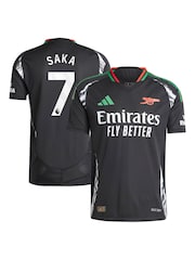 adidas Black Saka - 7 Arsenal Away Authentic 2024-25 Football Shirts With Saka 7 Printing - Image 1 of 3