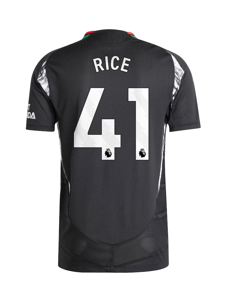 adidas Black Arsenal Away Authentic 2024-25 Shirt With Rice 41 Printing - Image 3 of 3