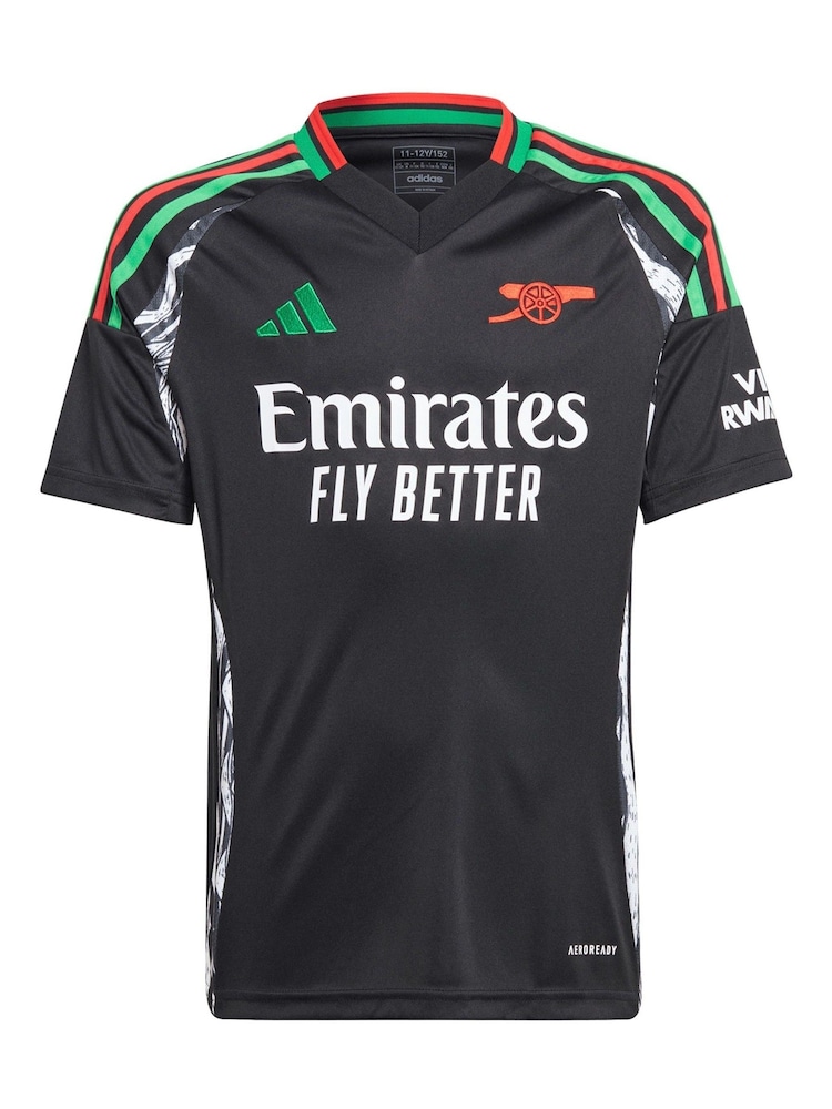 adidas Black Kids Arsenal Away 2024-25 Shirt With Rice 41 Printing - Image 2 of 3