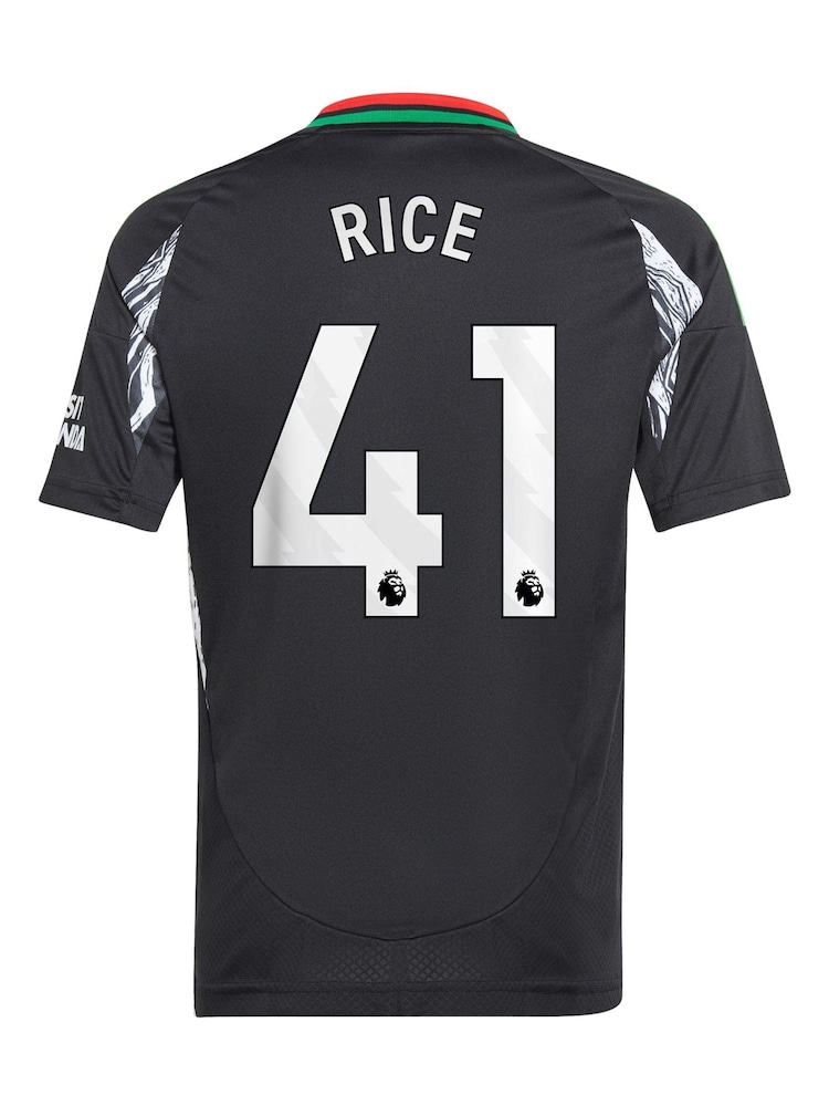 adidas Black Kids Arsenal Away 2024-25 Shirt With Rice 41 Printing - Image 3 of 3