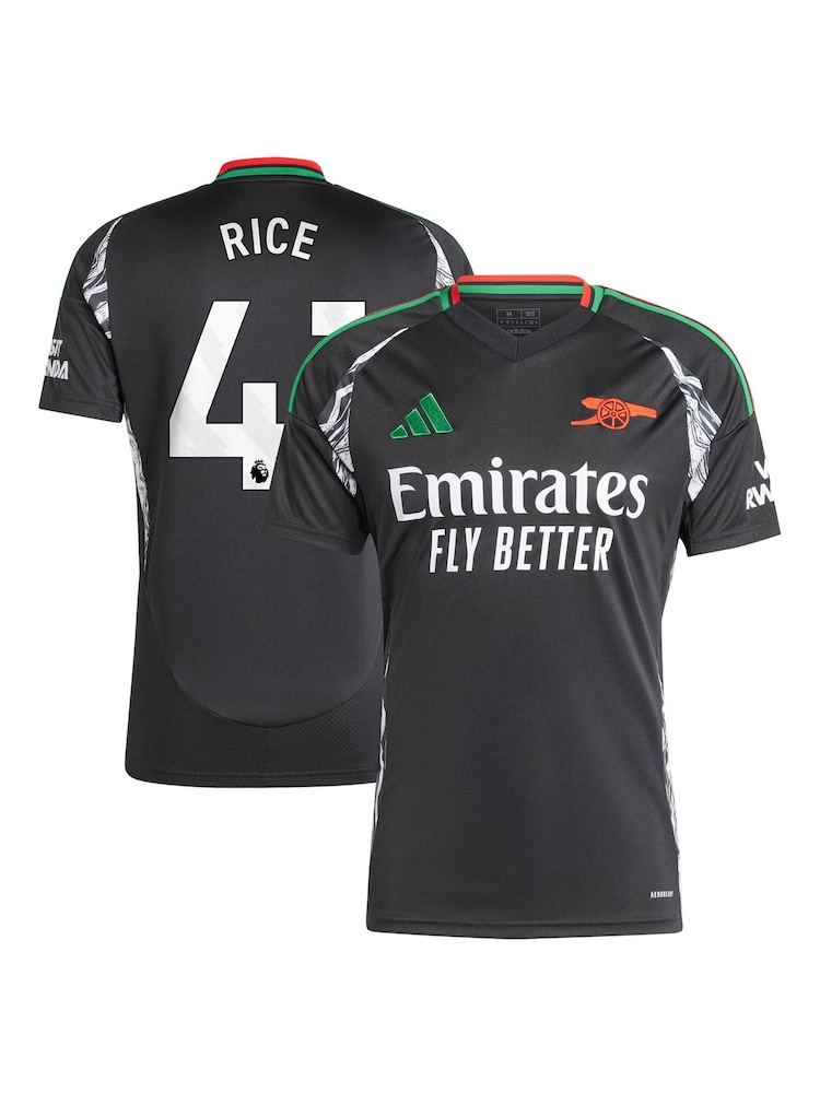 adidas Black Arsenal Away 2024-25 Shirt With Rice 41 Printing - Image 1 of 3