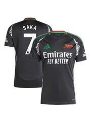 adidas Black Saka - 7 Arsenal Away 2024-25 Shirt With Odegaard 8 Printing - Image 1 of 3