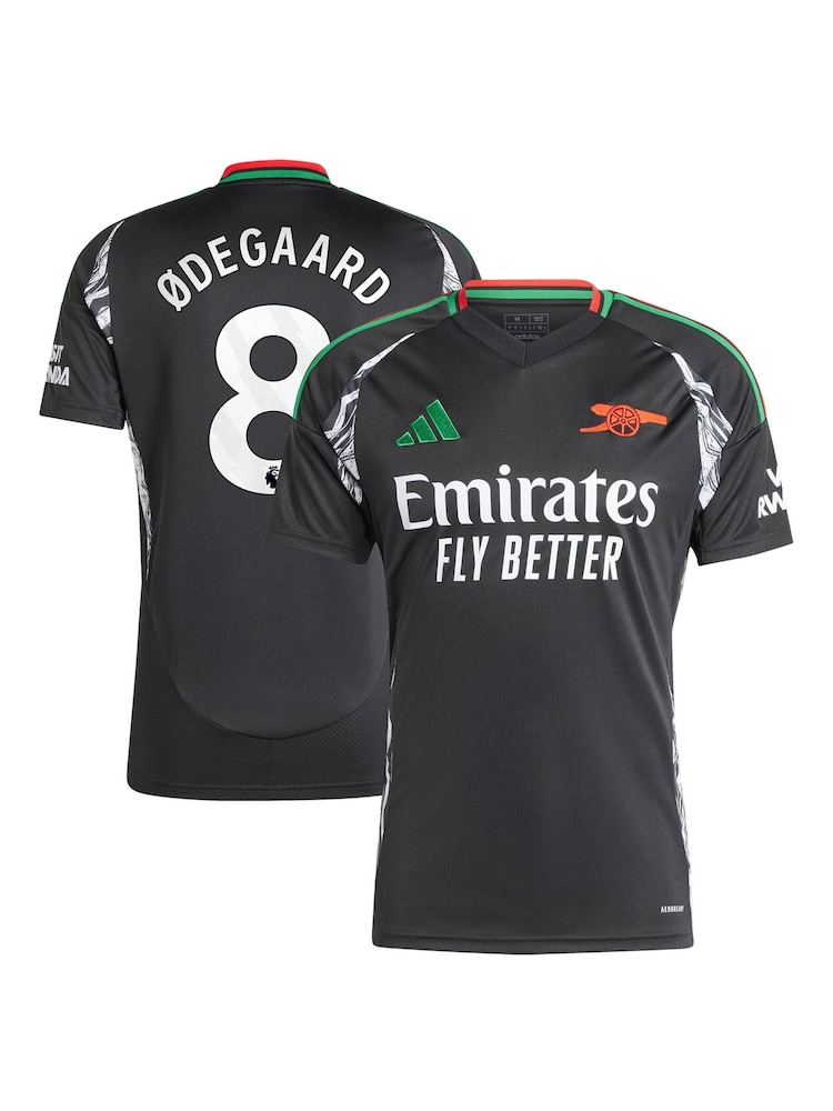 adidas Black Odegaard - 8 Arsenal Away 2024-25 Shirt With Odegaard 8 Printing - Image 1 of 3