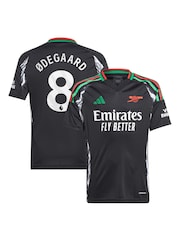 adidas Black Odegaard - 8 Kids Arsenal Away 2024-25 Shirt With Saka 7 Printing - Image 1 of 3