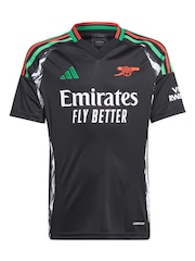 adidas Black Odegaard - 8 Kids Arsenal Away 2024-25 Shirt With Saka 7 Printing - Image 2 of 3