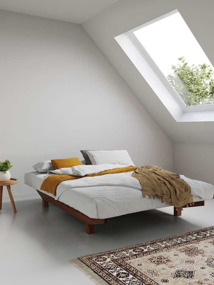Get Laid Beds Brown Floating Platform Solid Wood Space Saver Bed - Image 1 of 2